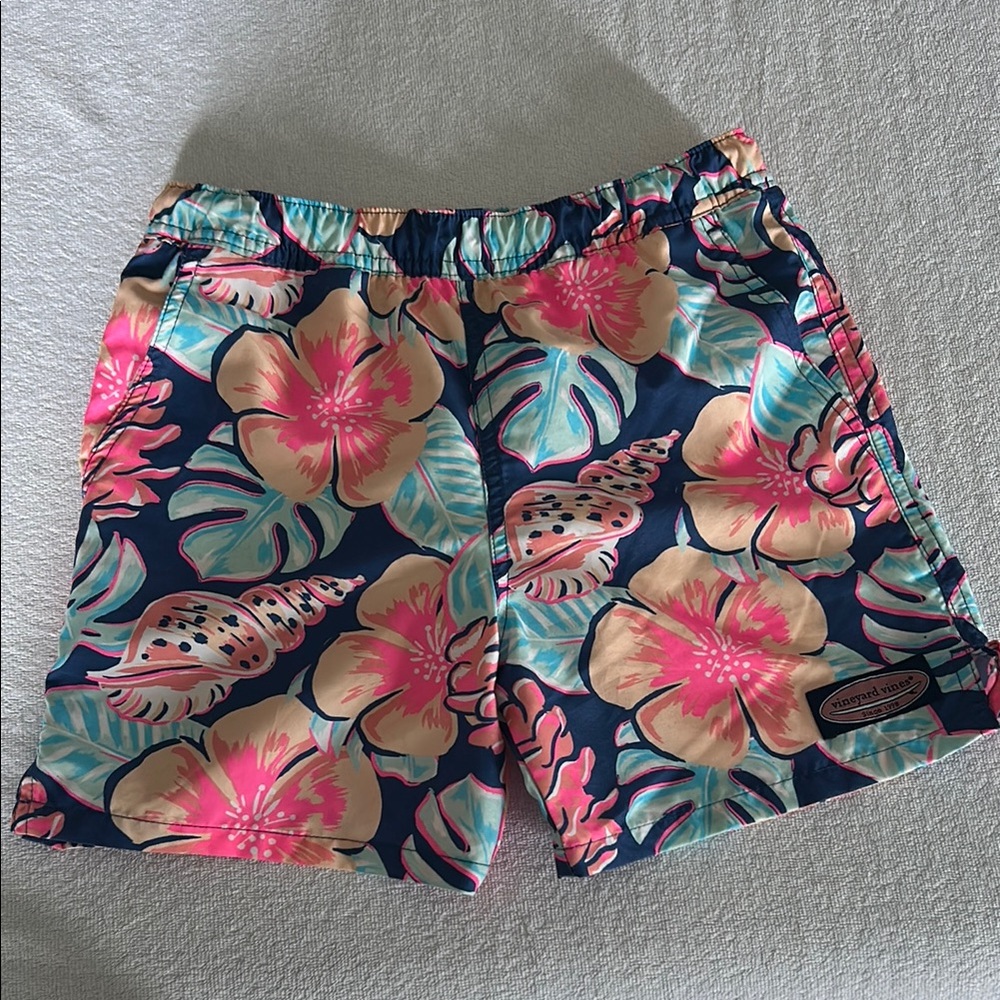 Tropical Floral boys swim trunks